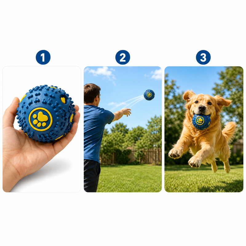Interactive Textured Rubber Dog Ball