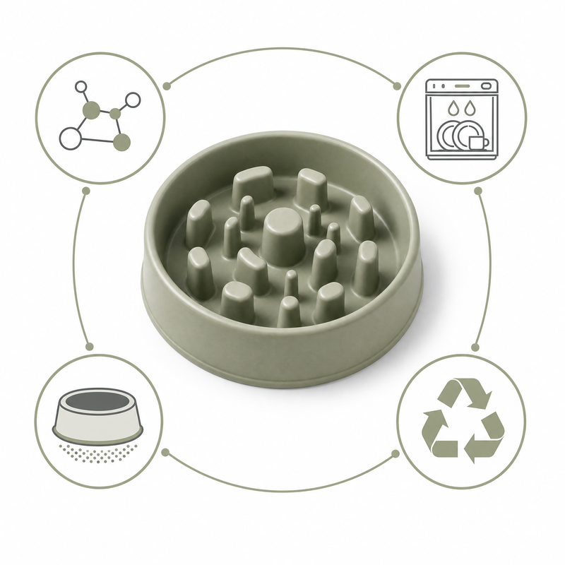 Slow Feeder Dog Bowl with Non-Slip Base