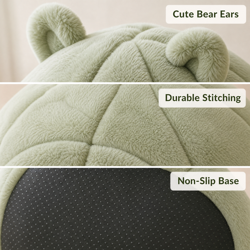 Cozy Plush Hooded Pet Bed for Cats & Small Dogs – Soft Calming Cave with Hanging Toy Ball