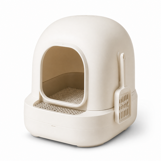 Modern Enclosed Cat Litter Box with Scoop