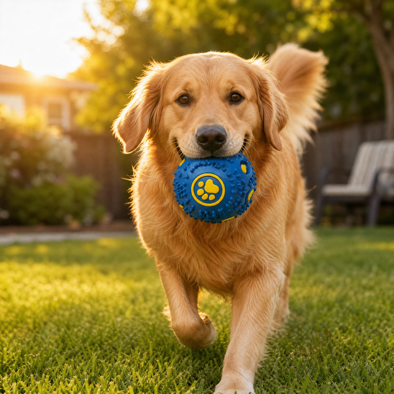 Interactive Textured Rubber Dog Ball