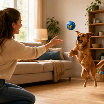 Interactive Textured Rubber Dog Ball