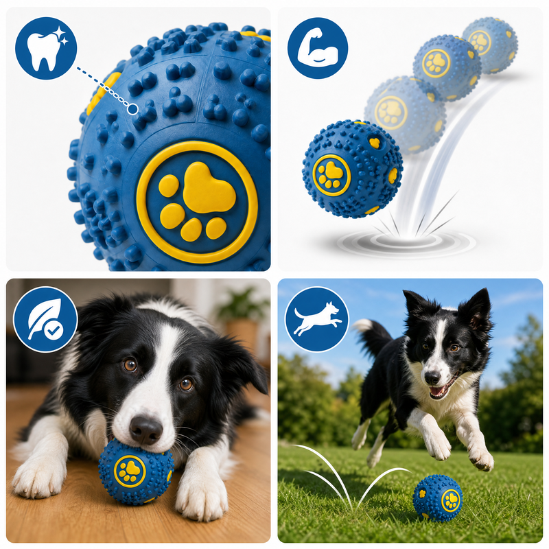 Interactive Textured Rubber Dog Ball