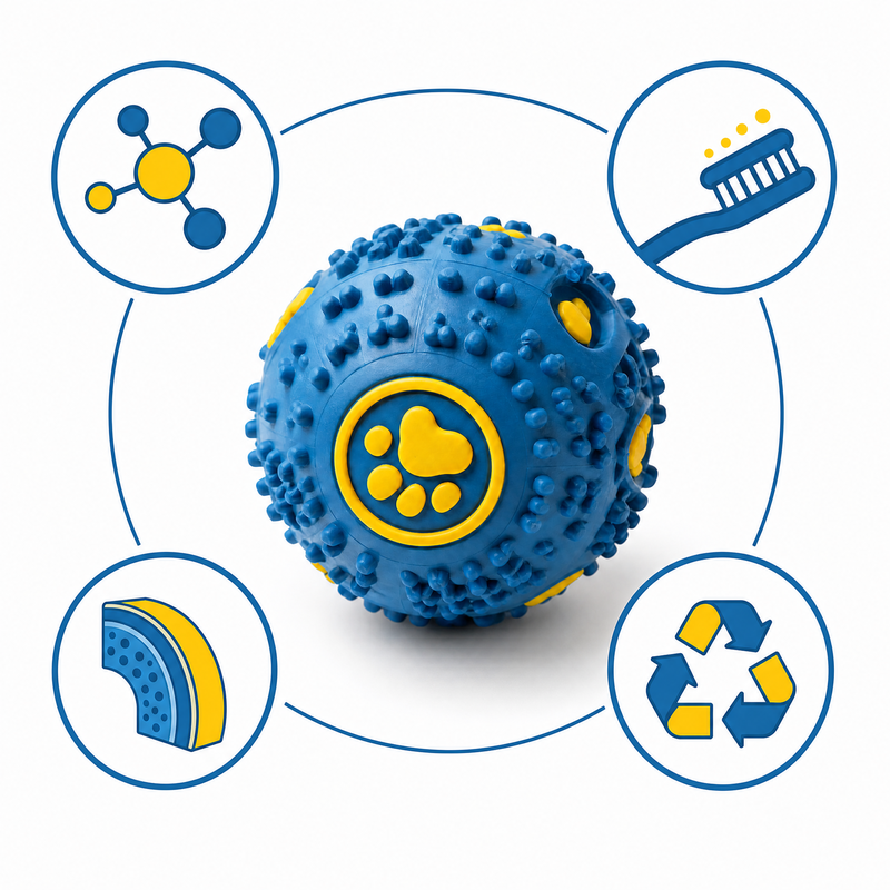 Interactive Textured Rubber Dog Ball