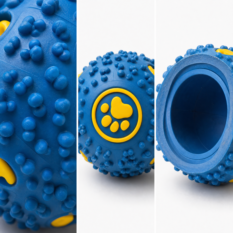 Interactive Textured Rubber Dog Ball