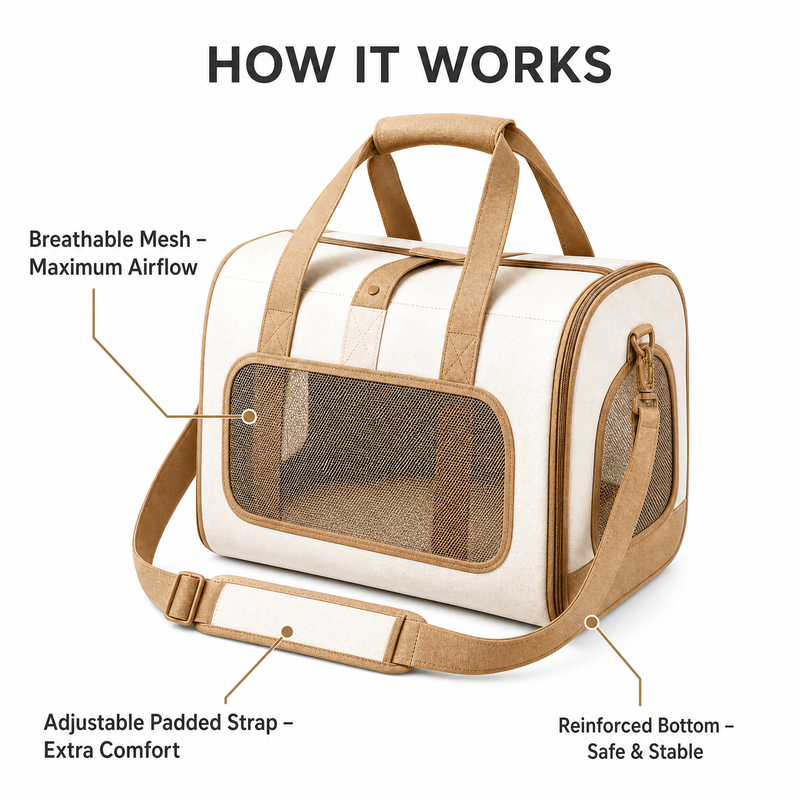 Stylish Pet Carrier Bag for Small Dogs & Cats