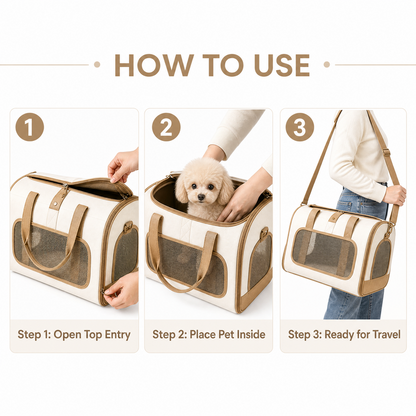Stylish Pet Carrier Bag for Small Dogs & Cats