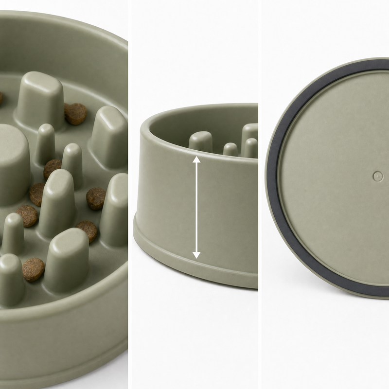 Slow Feeder Dog Bowl with Non-Slip Base